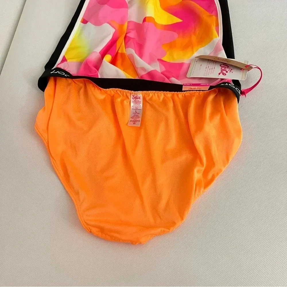 Justice Girls J-Sport Running Short Size Large (12/14) Built-In Lining Tie-Dye